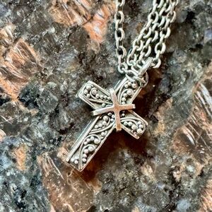 Lois Hill Silver Cross Pendant Necklace